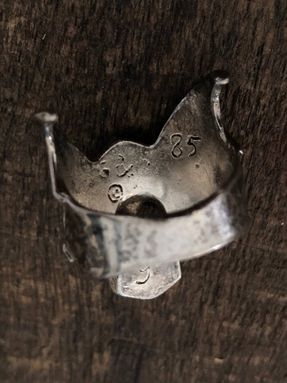 Vintage Unisex Silver Toned Motor Cycles Skull Ring - Picture 10 of 13
